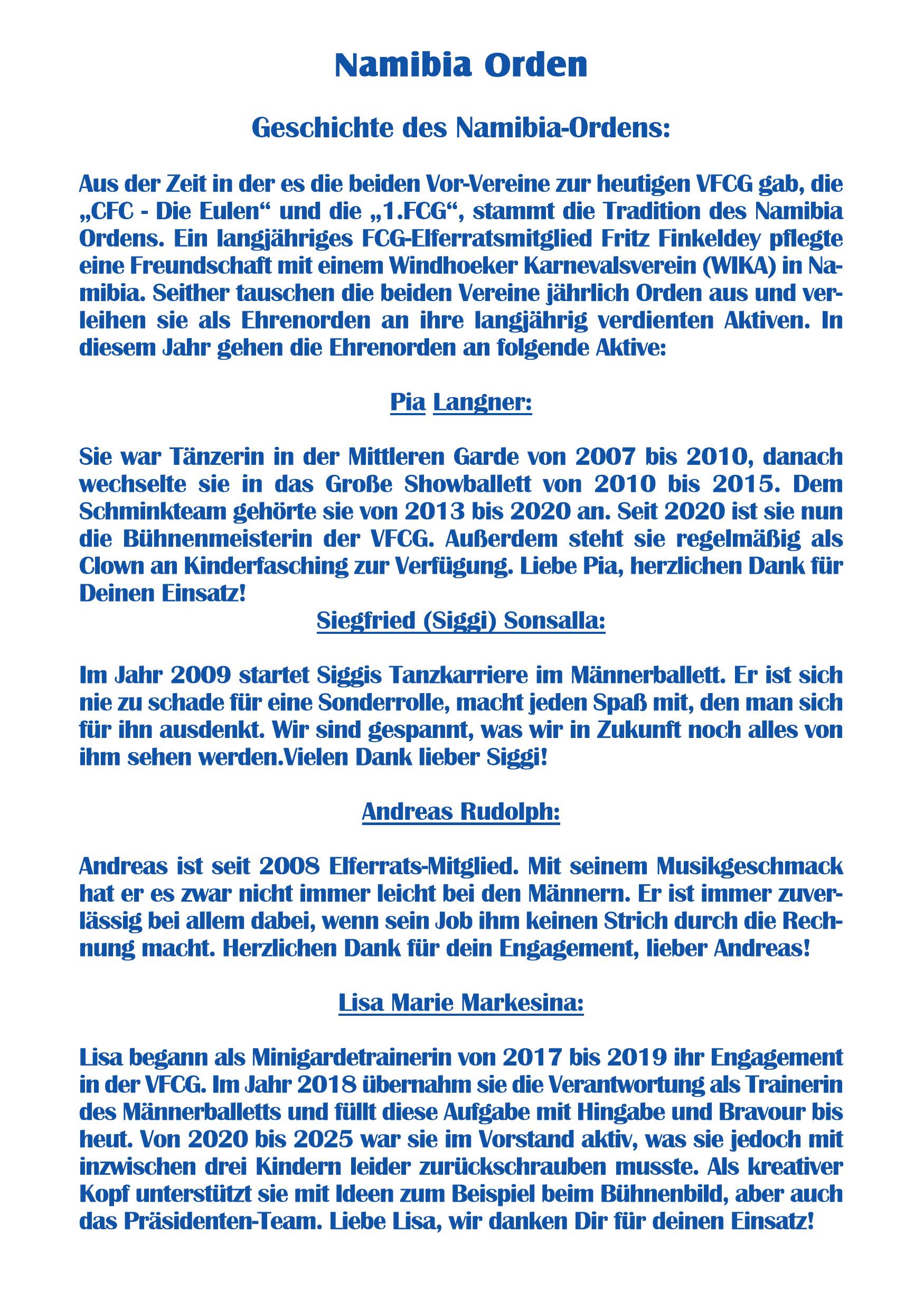 Namibia Orden 2026 Seite 1